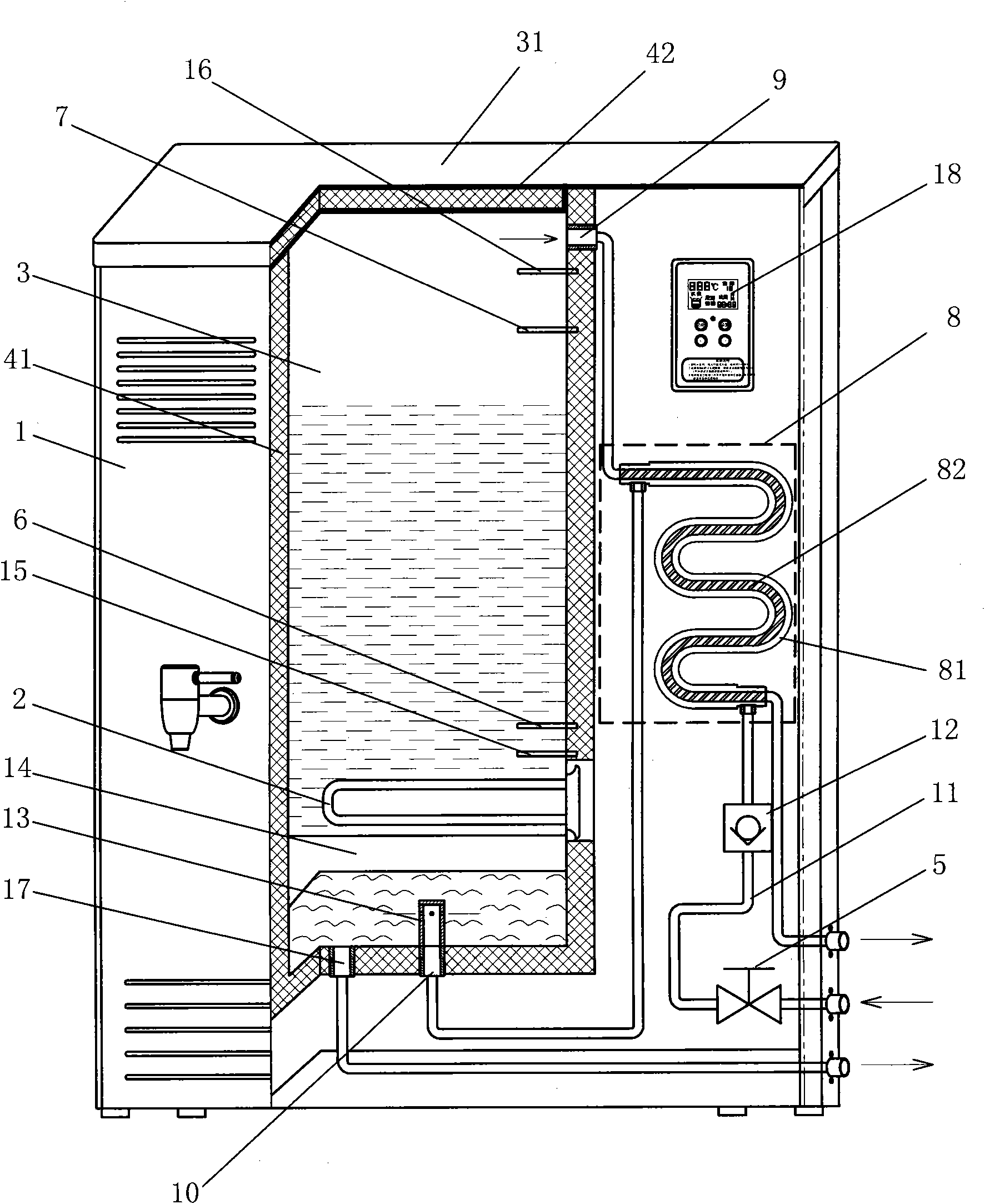 Double energy collection stepping water boiler