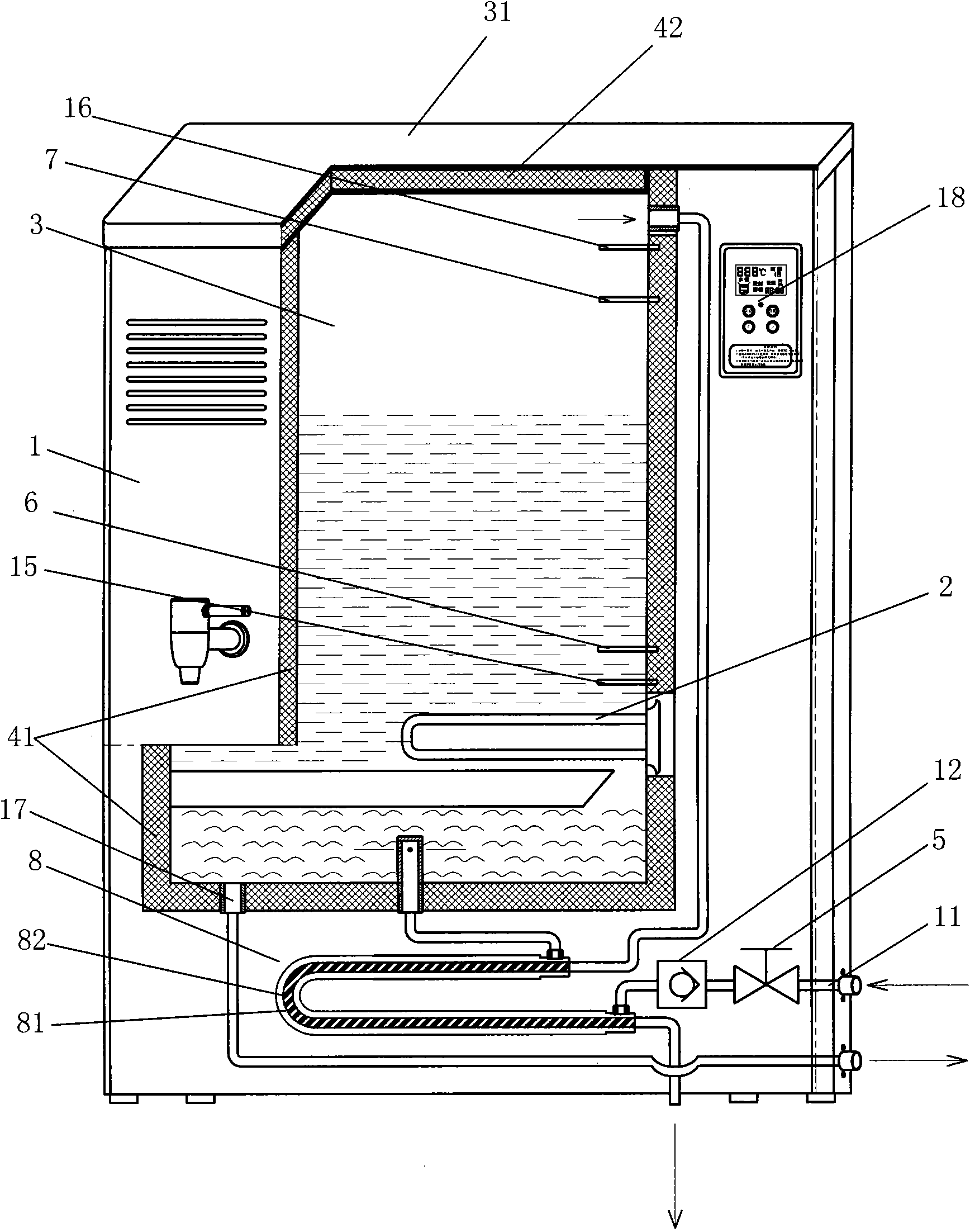 Double energy collection stepping water boiler