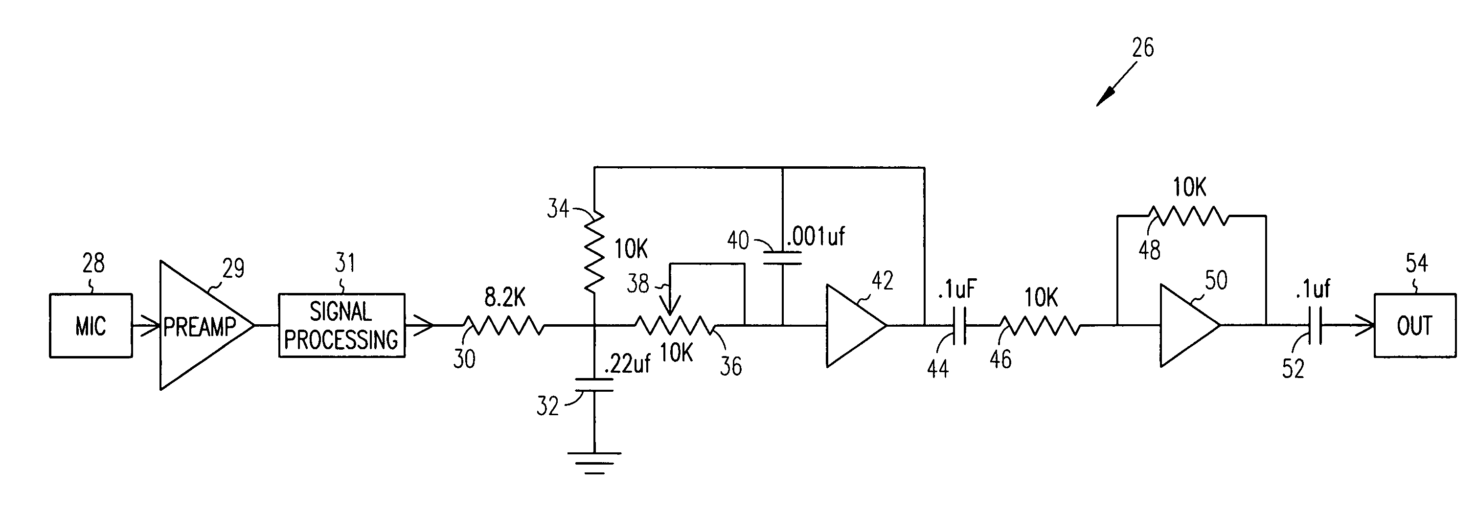 Resonant response matching circuit for hearing aid