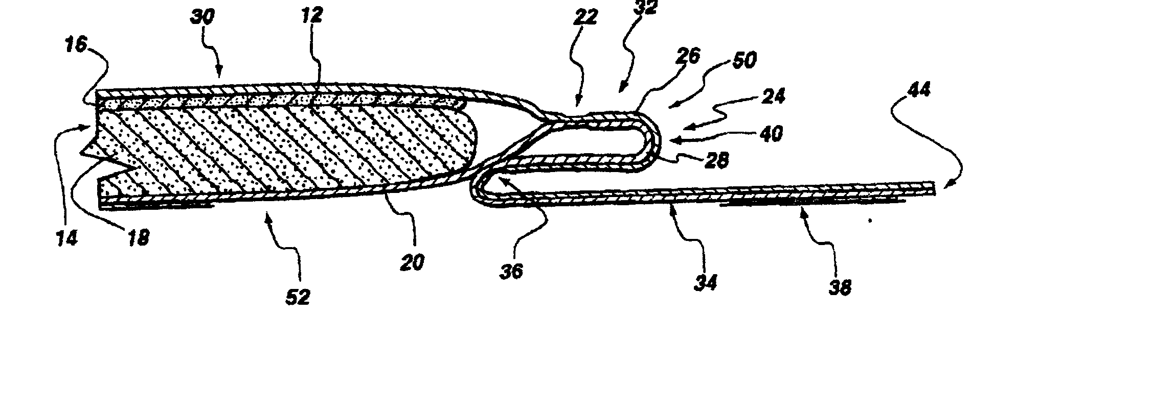 Sanitary absorbent article with positioning flaps capable of gathering the undergarment to protect against wetting