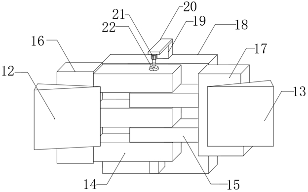 Medicine containing frame adjusting mechanism for intravenous medicine preparation center and working method thereof