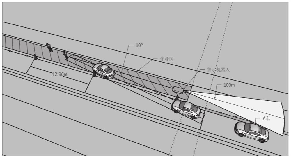 Accompanying system for road maintenance safety warning robot