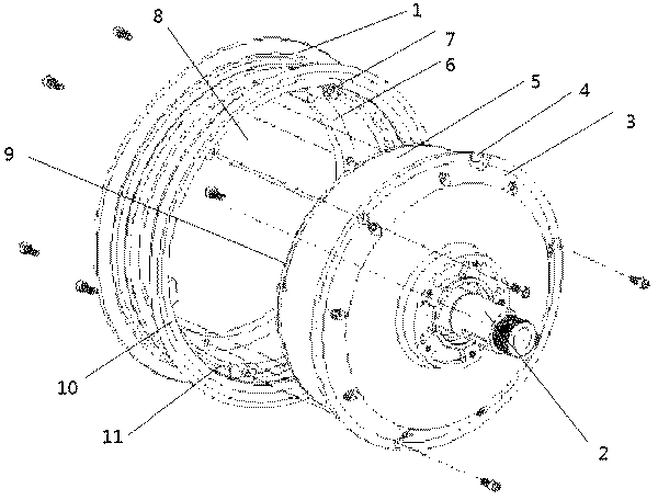 Dismountable hub motor of DC electric vehicle