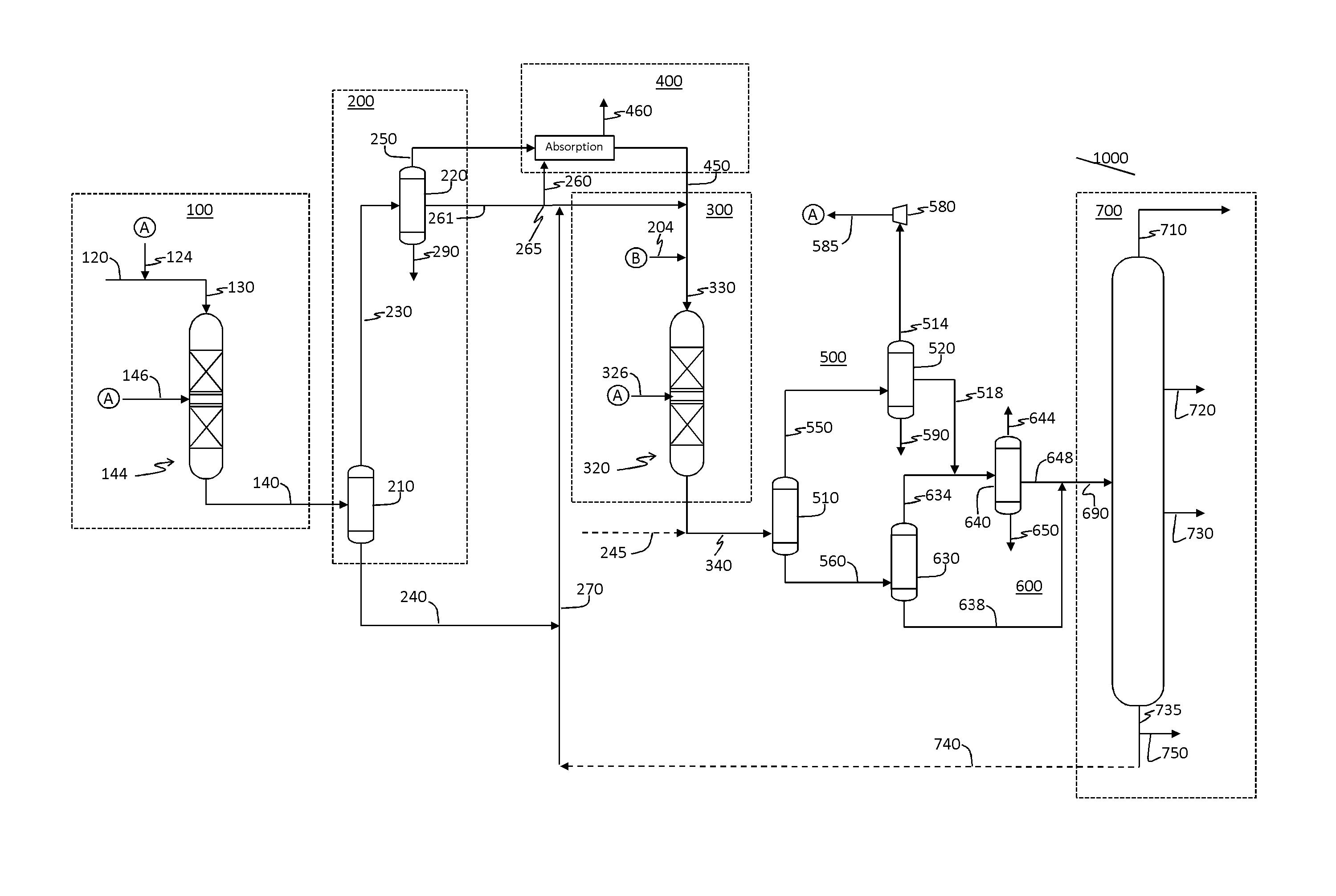 Hydrocracking process with integral intermediate hydrogen separation and purification