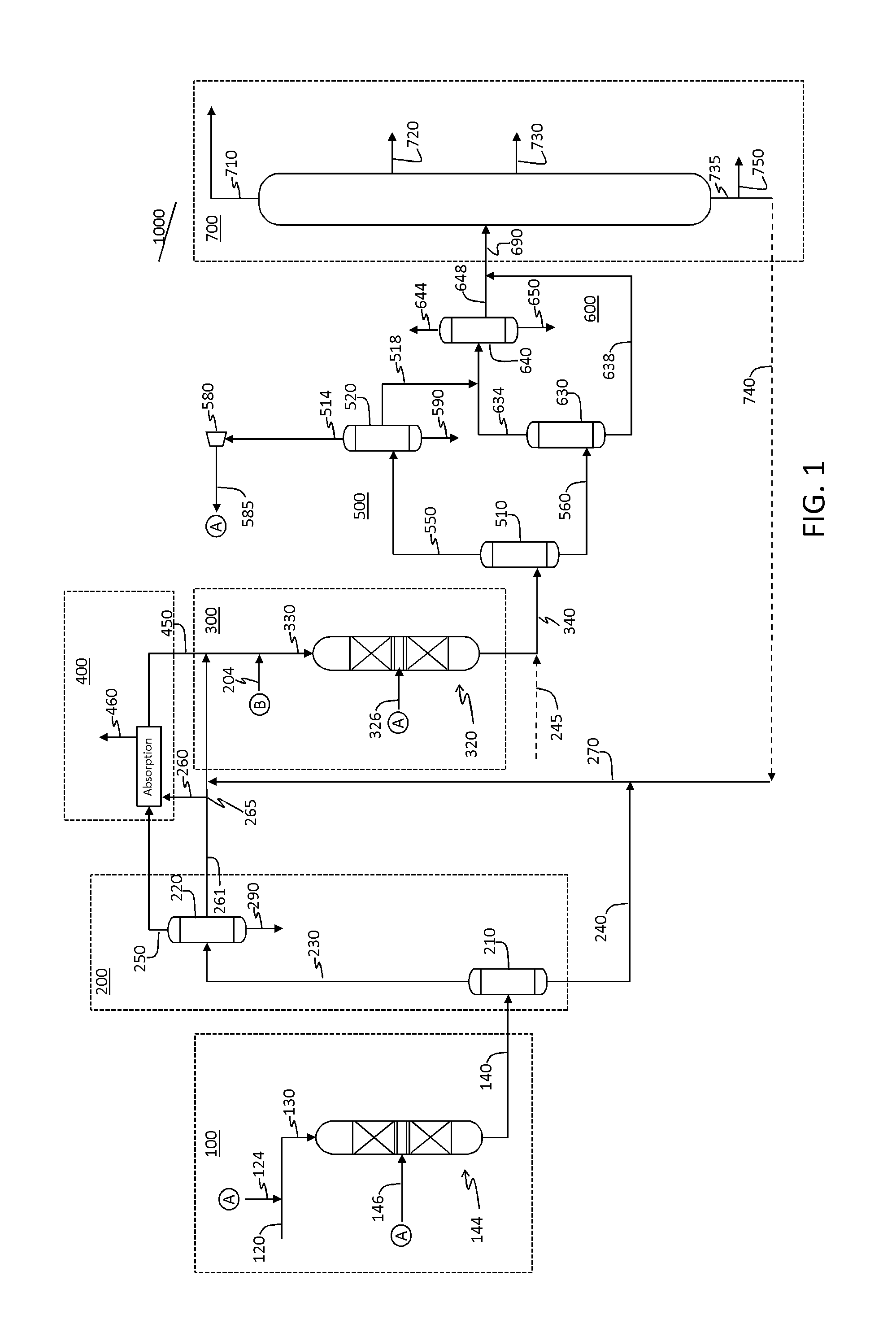 Hydrocracking process with integral intermediate hydrogen separation and purification