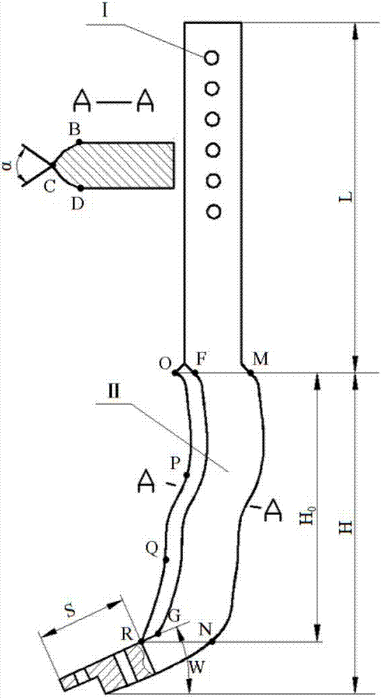 Fitting curve type subsoiler handle