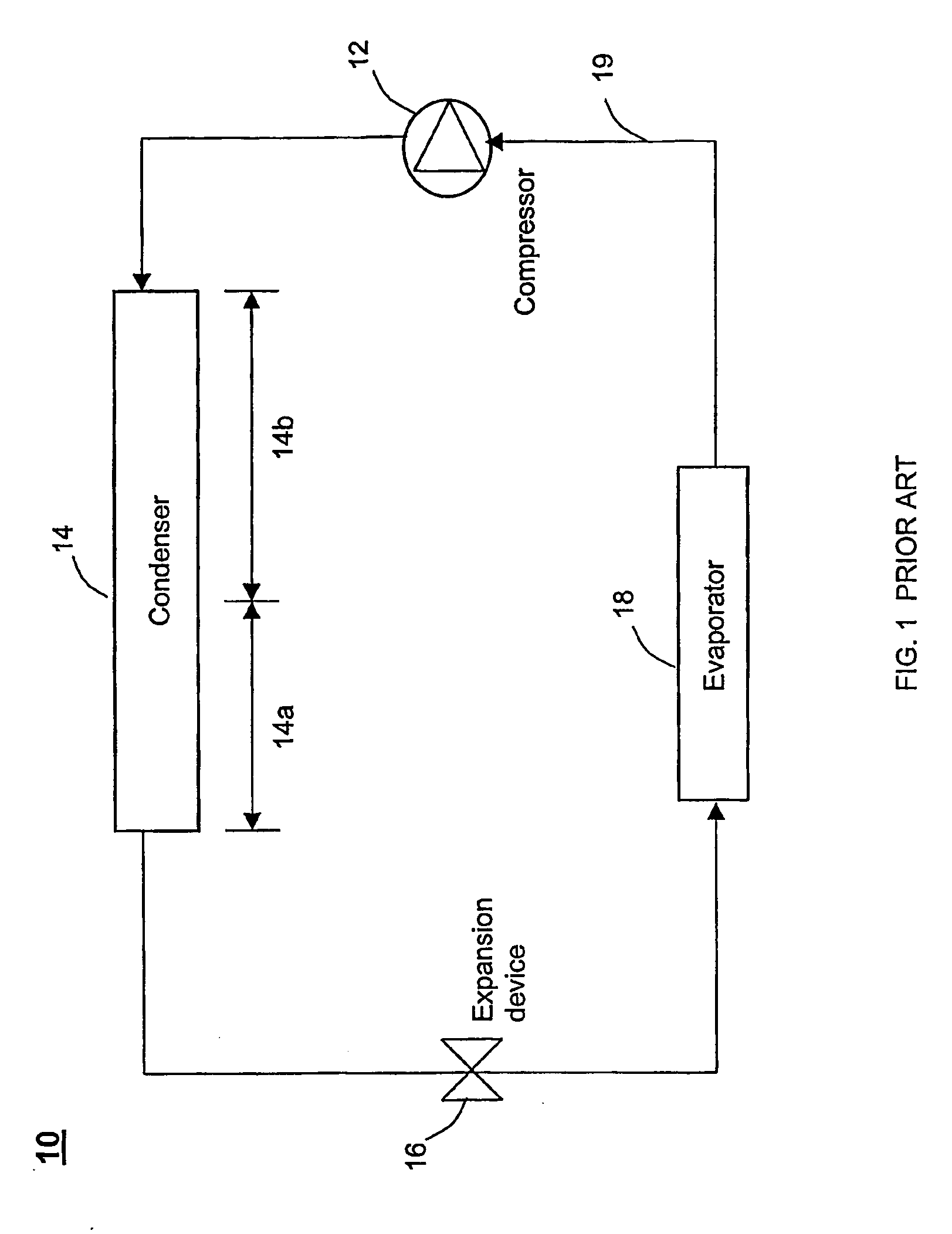 Refrigeration system with bypass subcooling and component size de-optimization