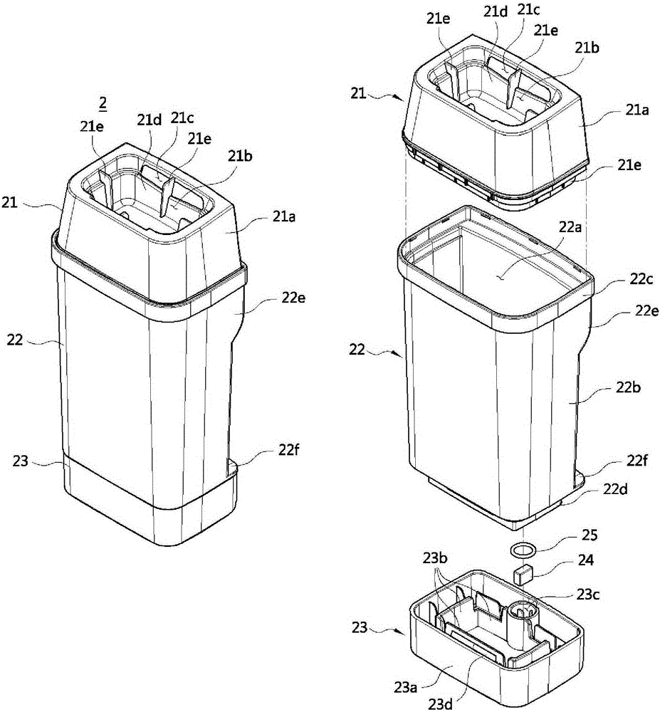 Water treatment system, sterilization method for water treatment system, and sterilization cup