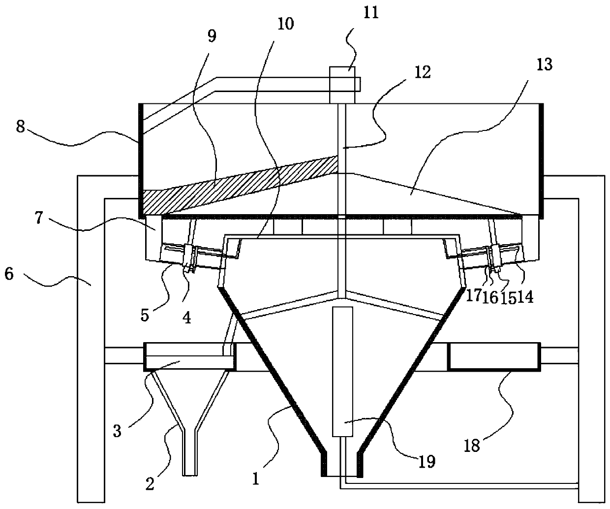 Drying device with good drying effect for rice processing