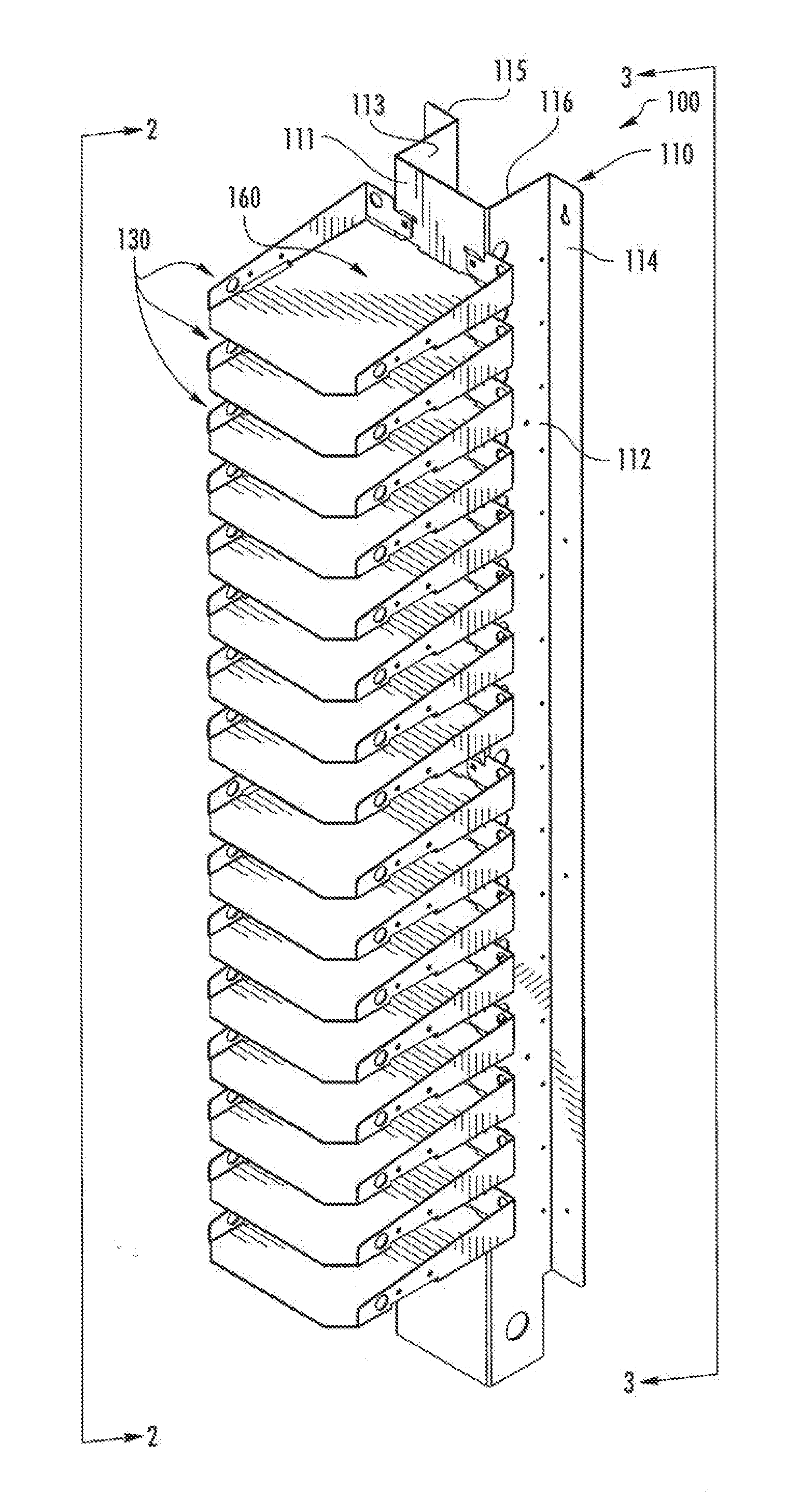 Storage and charging station system for portable electronic devices