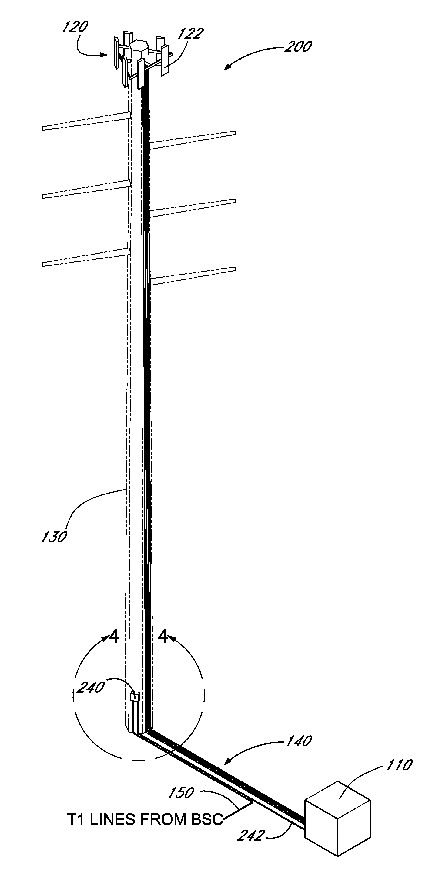 Rapid disconnect system for cellular tower transmissions