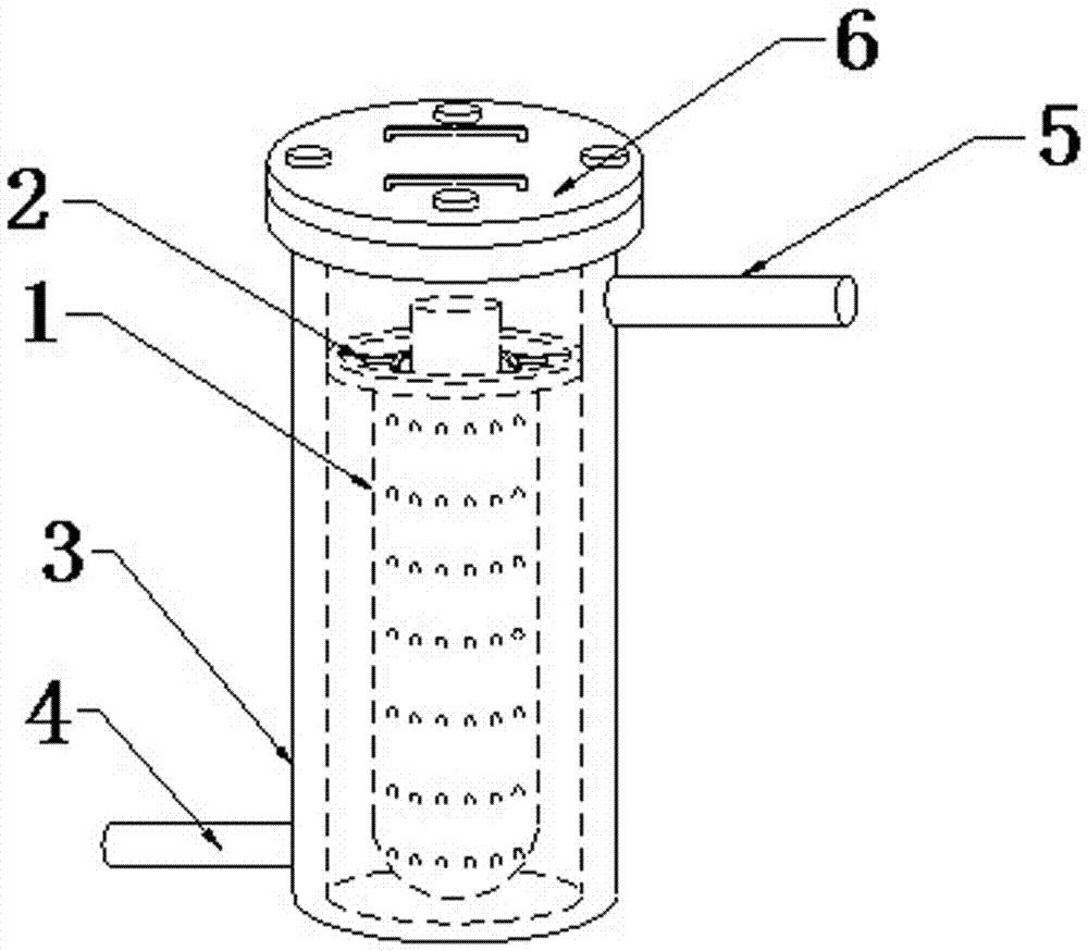 Iron removal device for impregnating agent and application method for iron removal device