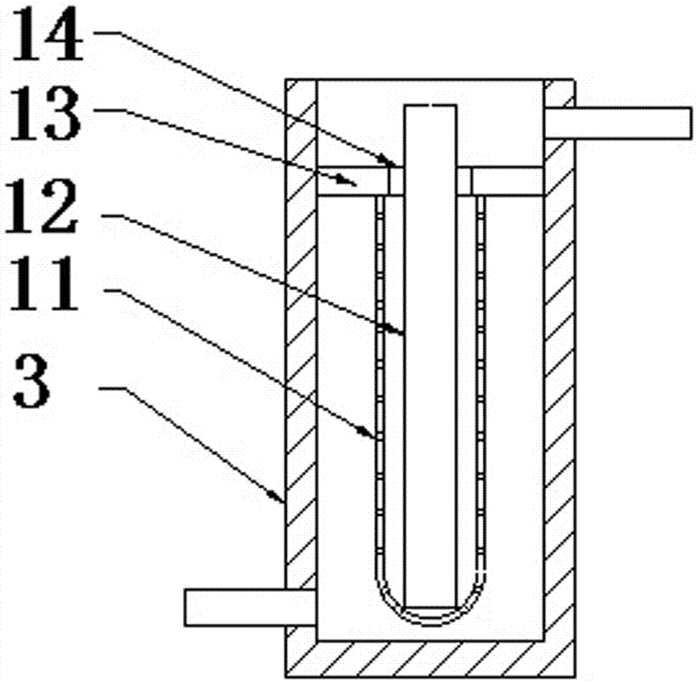 Iron removal device for impregnating agent and application method for iron removal device