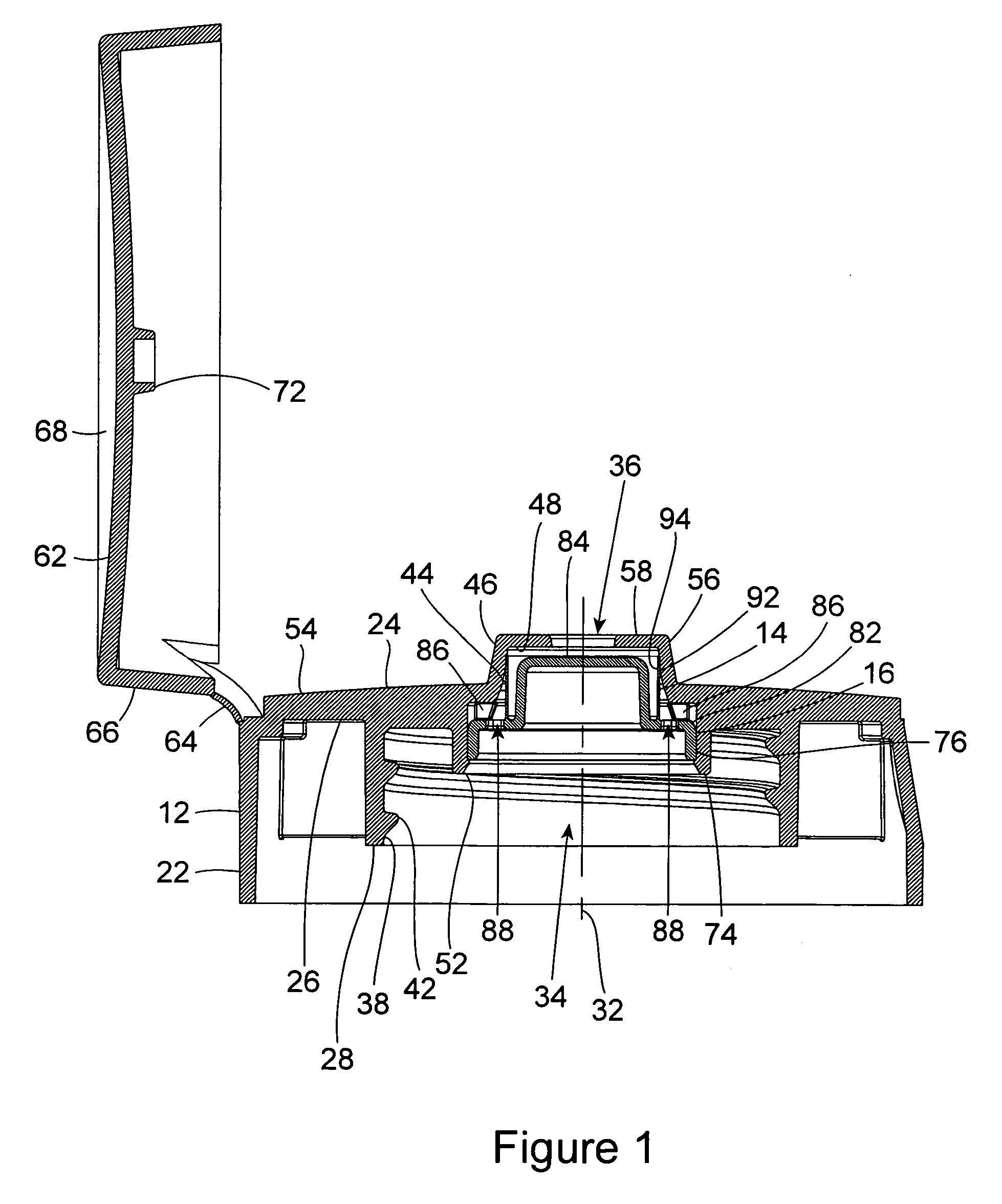 Container closure with biased closed tube valve