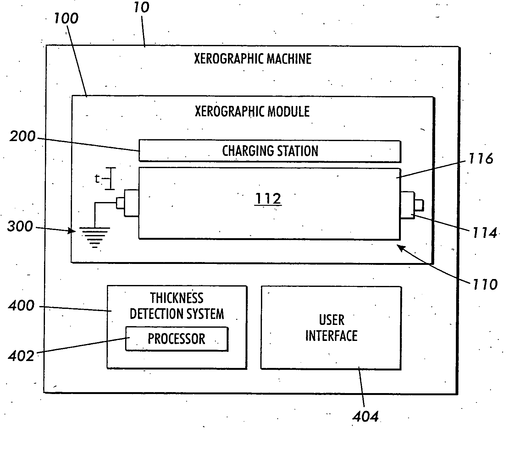 Xerographic photoreceptor thickness measuring method and apparatus