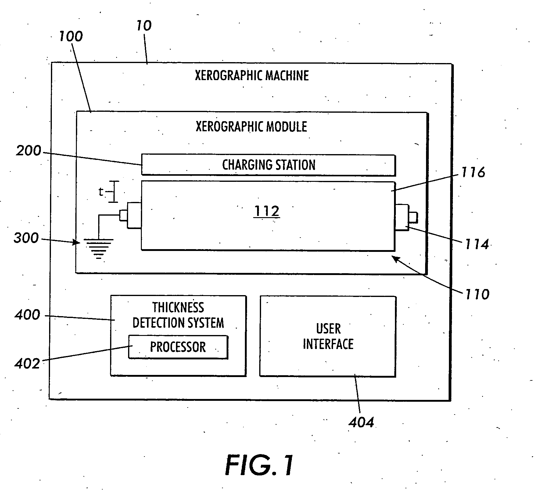 Xerographic photoreceptor thickness measuring method and apparatus