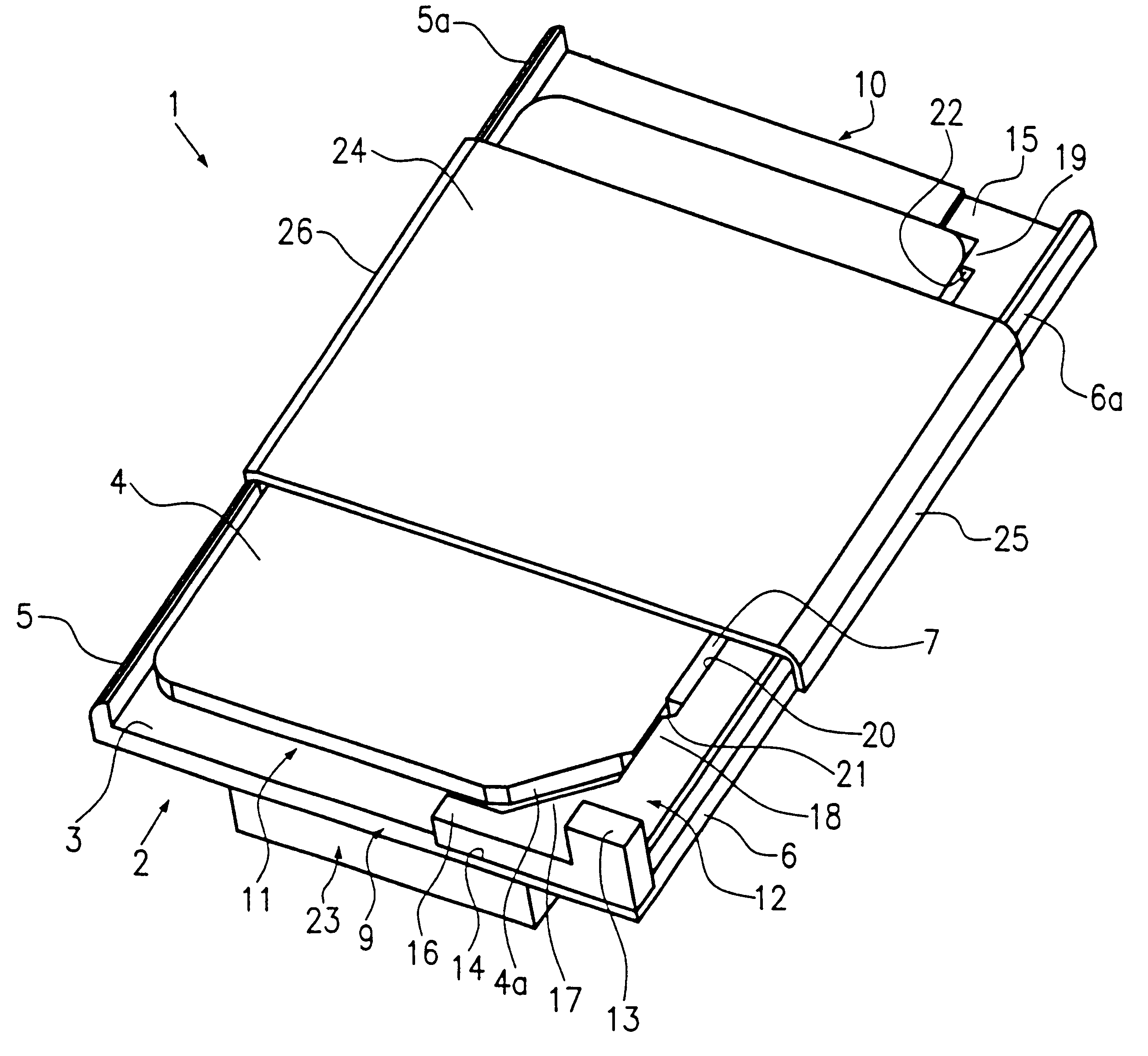 Contacting device for a chip card and in particular for a SIM card