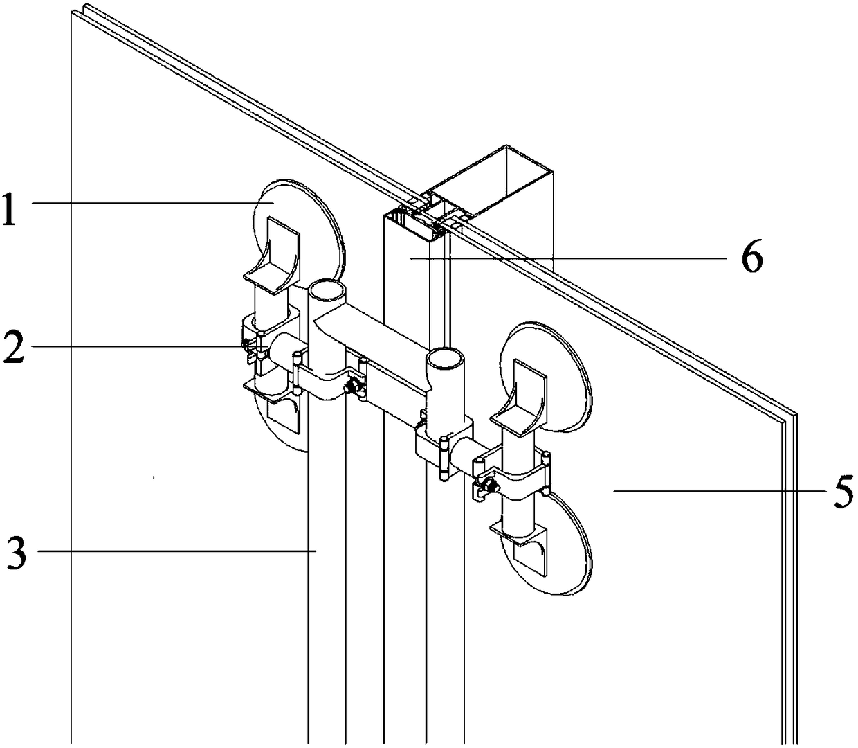 Aluminum alloy decorative buckle cover auxiliary buckling device for exposed frame glass curtain wall