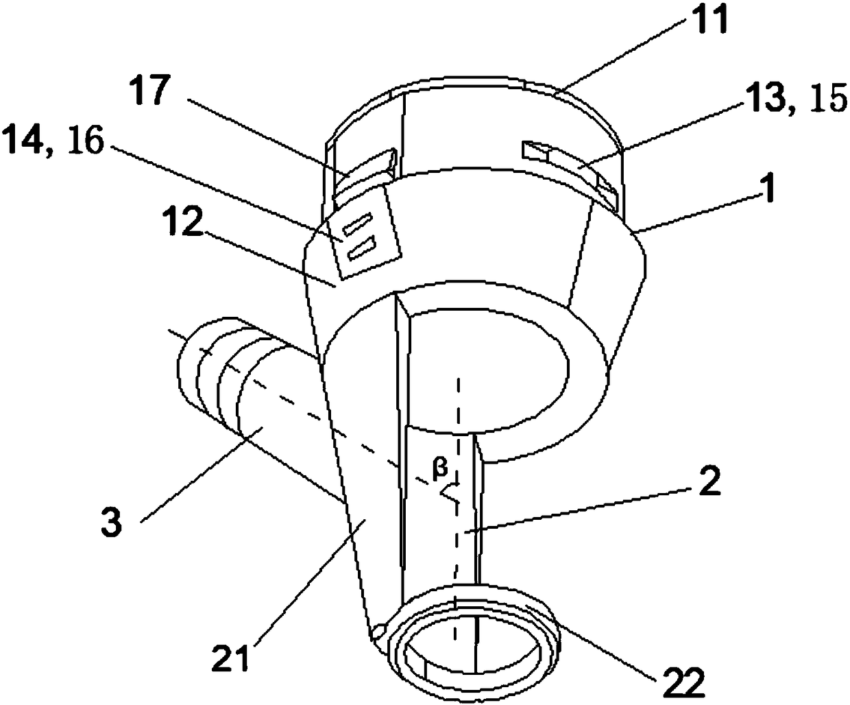 Output laser positioning device with air suction channel