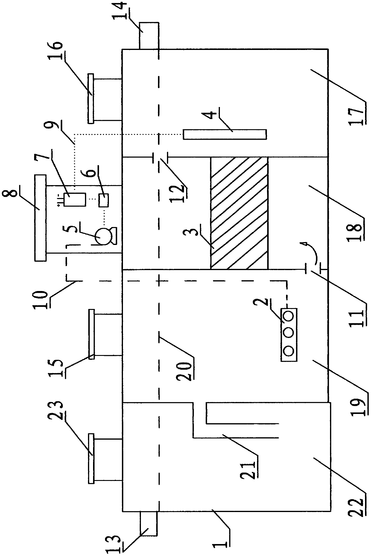 Improved septic tank for purification and standard-reaching treatment of toilet liquid dung or/and domestic wastewater