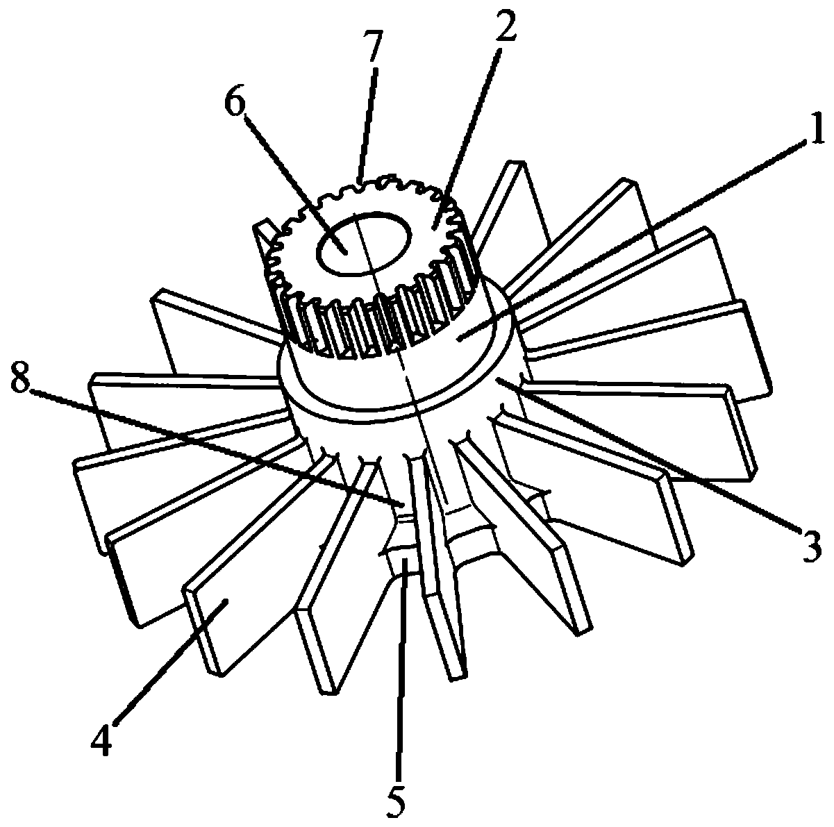 Small-size impeller and five-axis milling method thereof