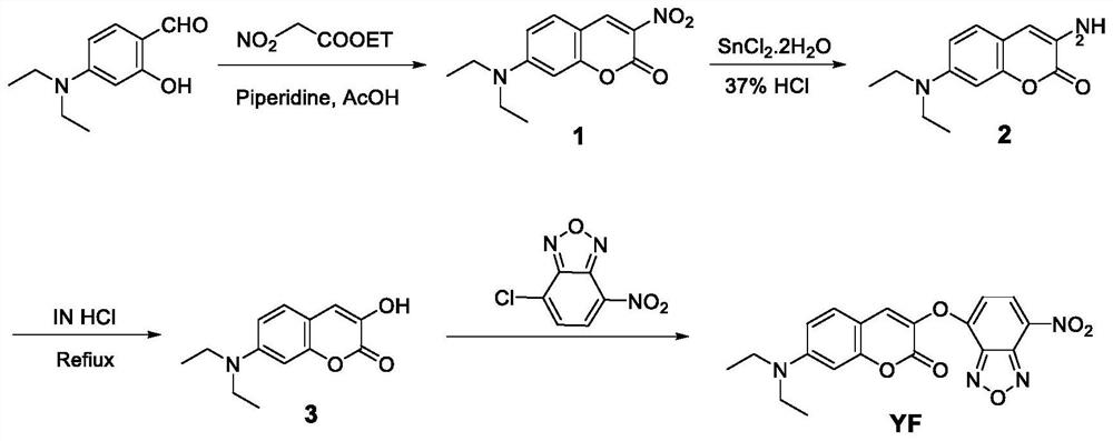 Novel fluorescent probe for simultaneously and quantitatively detecting Cys, Hcy and GSH in plasma as well as preparation method and application of novel fluorescent probe