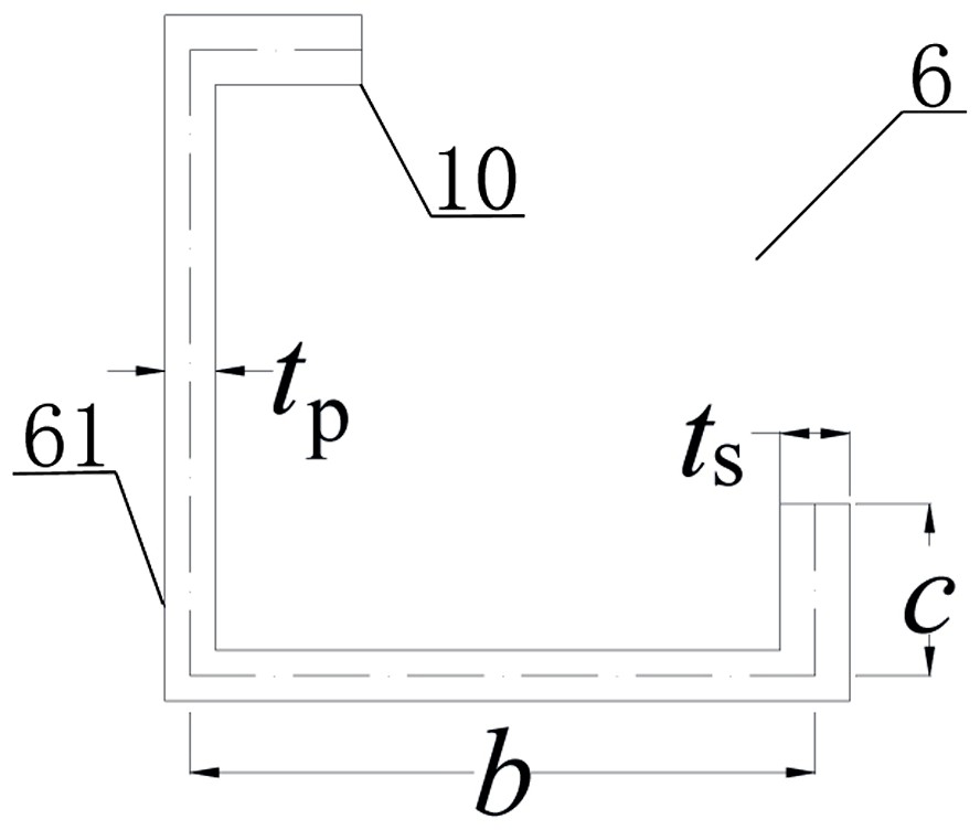 High-strength aluminum alloy curled edge stiffening profile connecting structure of power transmission tower