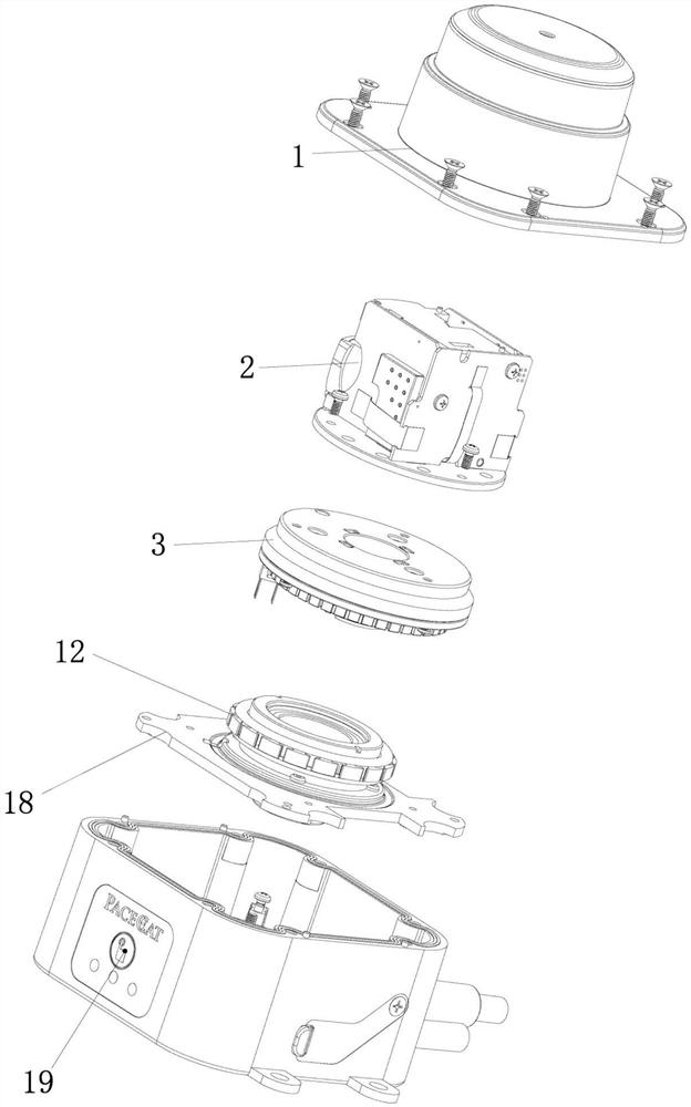 Laser sensor rotating platform with replaceable distance measuring machine core