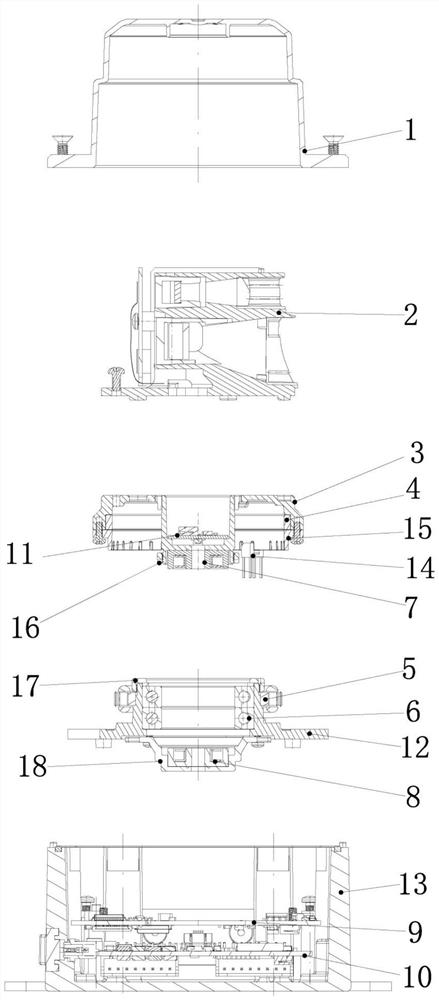 Laser sensor rotating platform with replaceable distance measuring machine core