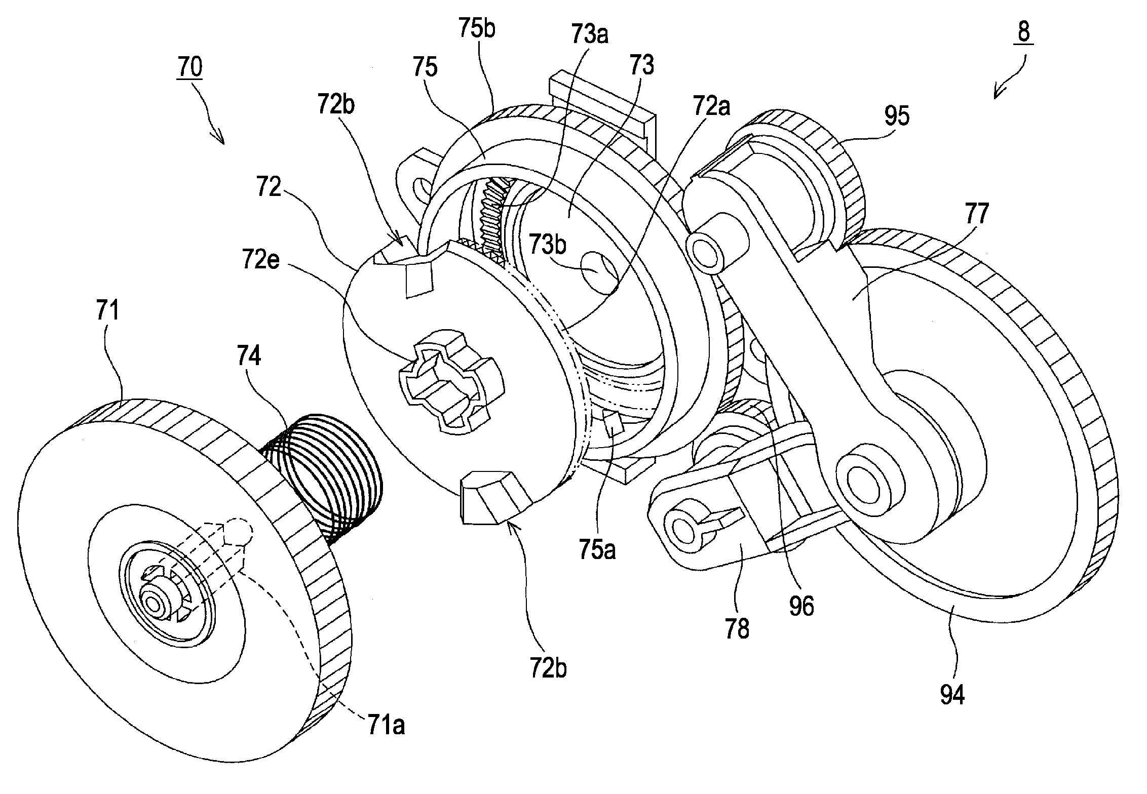 Rotary shaft locking device and recording apparatus having the same