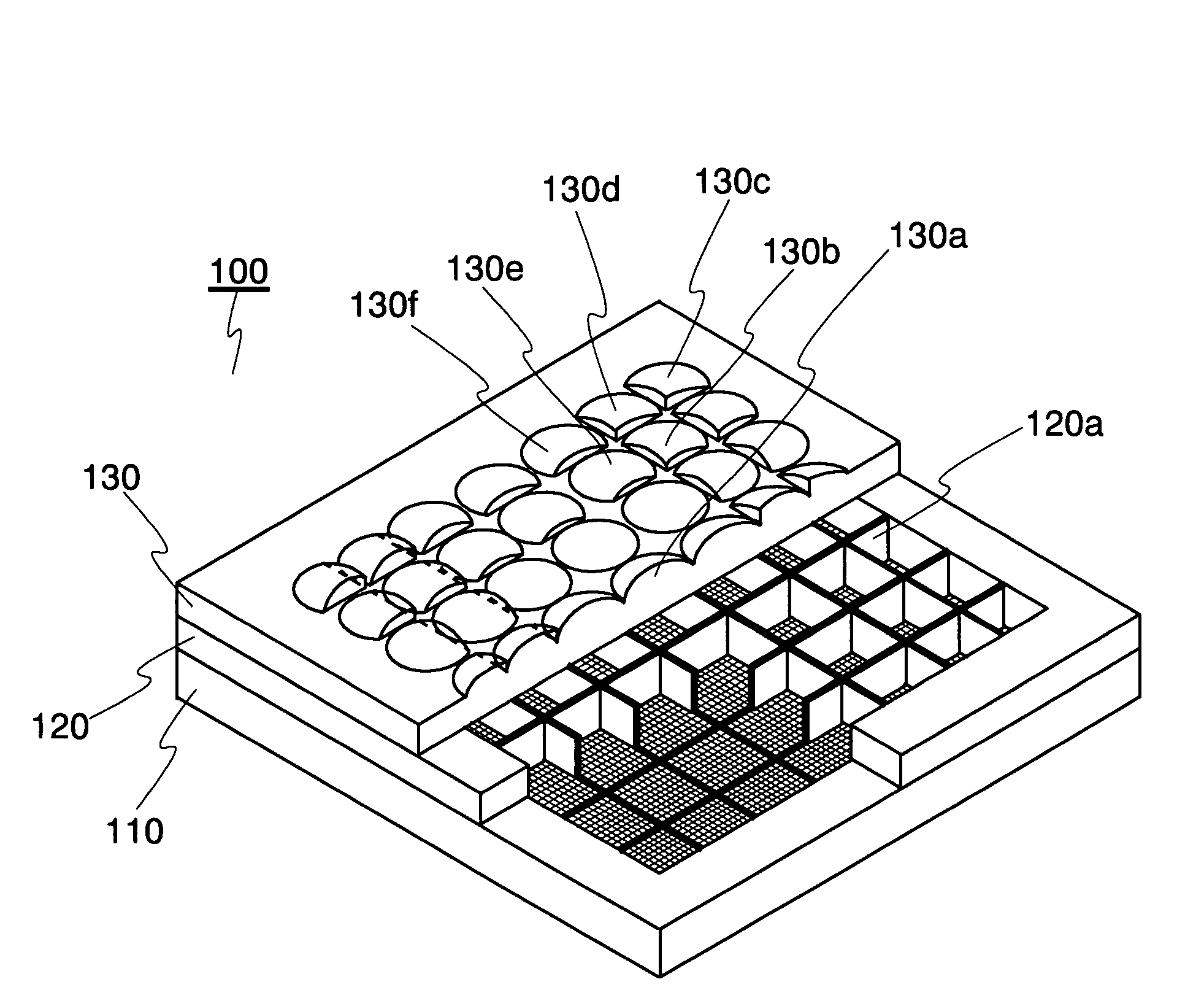 Imaging device and lens array used therein