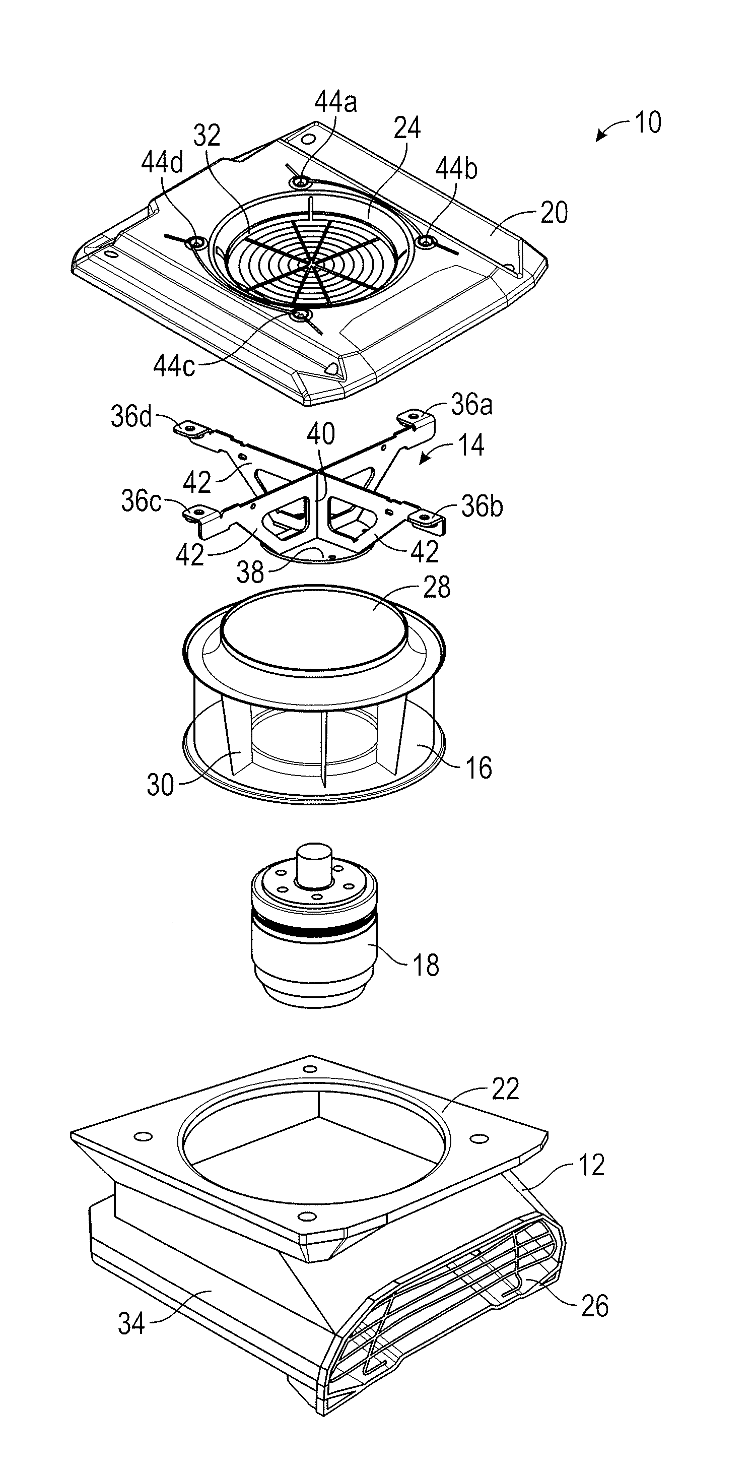 Fan and mounting bracket for an air mover