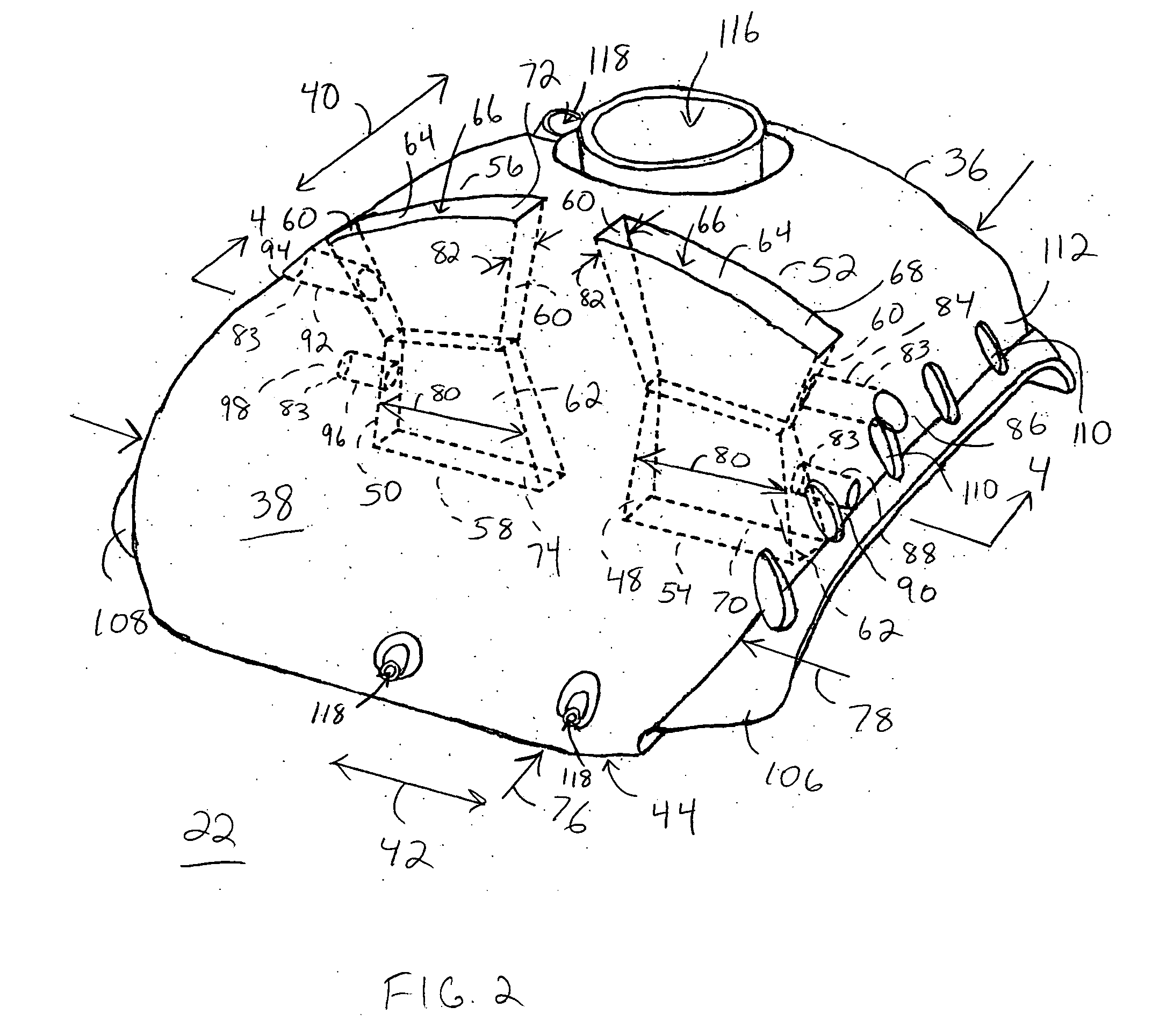 Hollow structure formed by rotational molding and method of manufacturing same