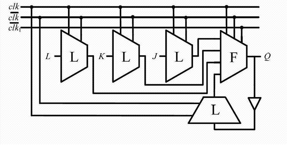 Three-value low power consumption domino JKL trigger