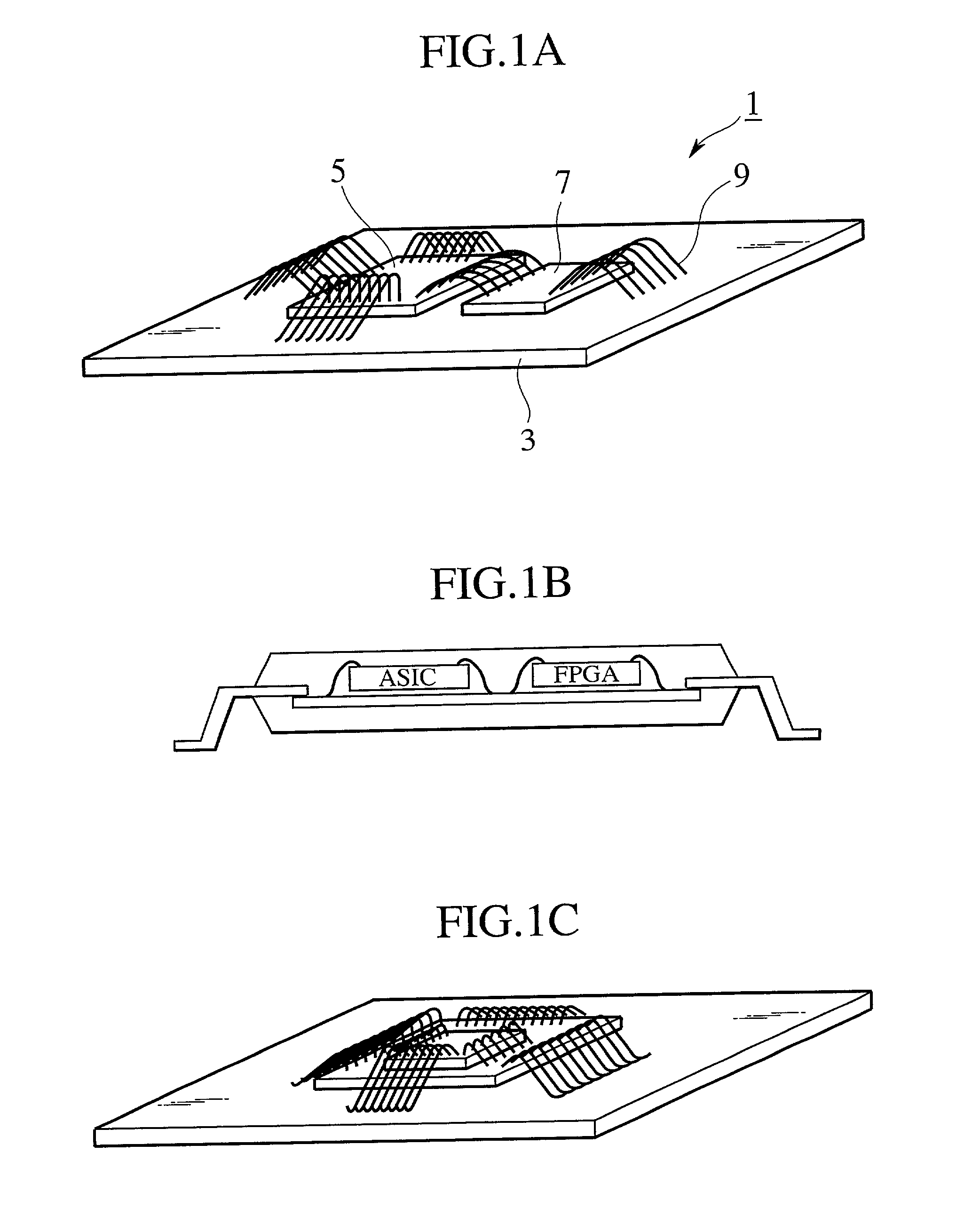 Electronic circuit device and hybrid integrated circuit with an asic and an FPGA