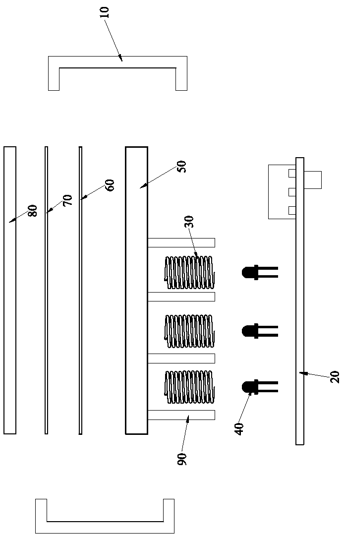 Touch device with light emitting button display function