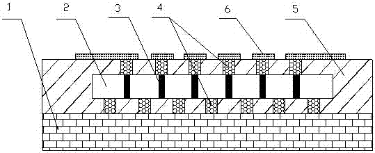 Packaging structure for rewiring after double-sided bump chip packaging and manufacturing method thereof