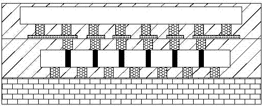 Packaging structure for rewiring after double-sided bump chip packaging and manufacturing method thereof