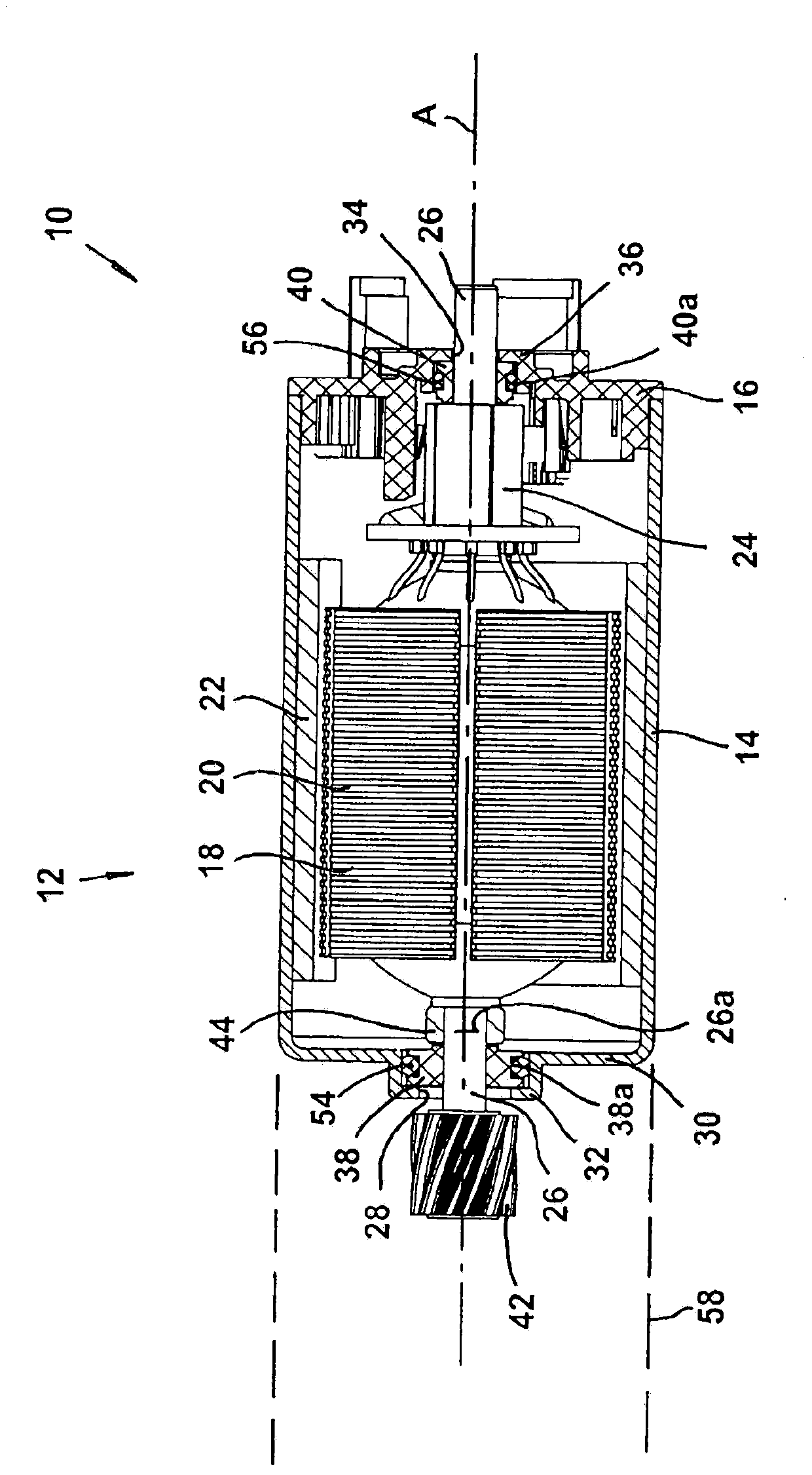 Electric motor and motor/gear unit and variable-length drive means having such an electric motor