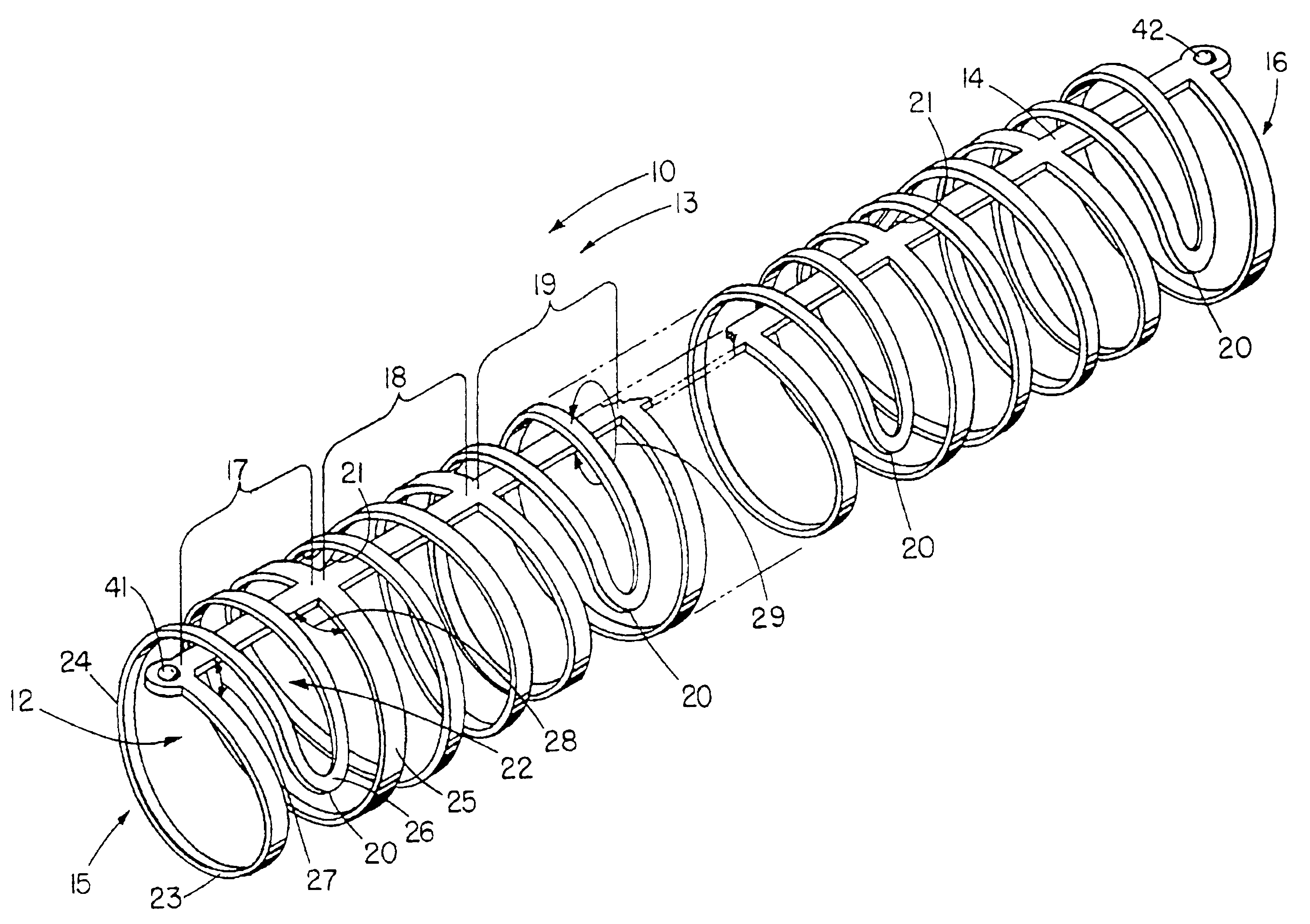 Flexible stent having a pattern formed from a sheet of material