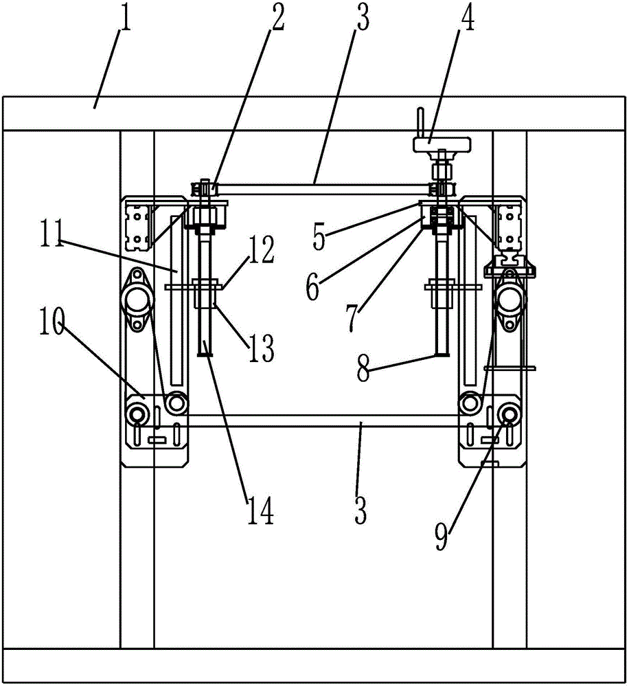 Adjustable pressing machine fixing device