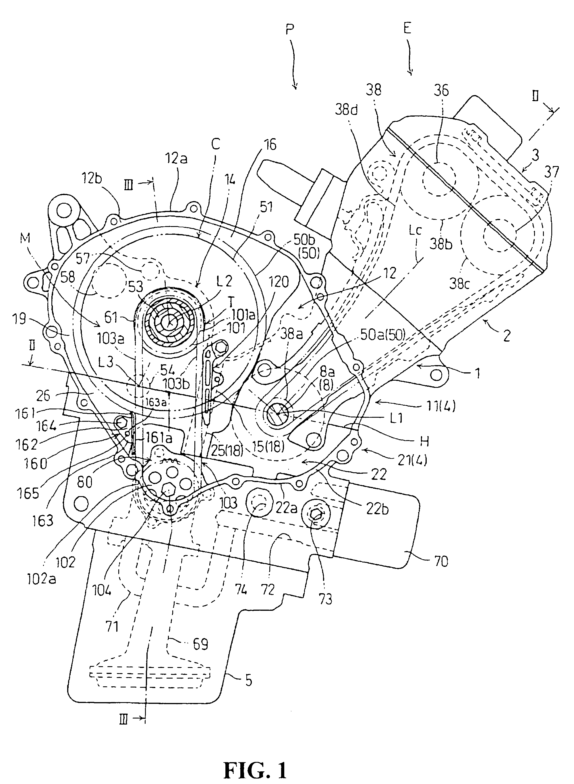 Power unit with auxiliary machine driving transmission mechanism