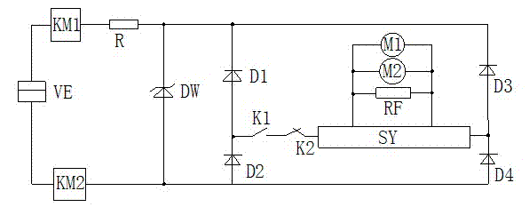 Management device for charging and discharging of vanadium battery