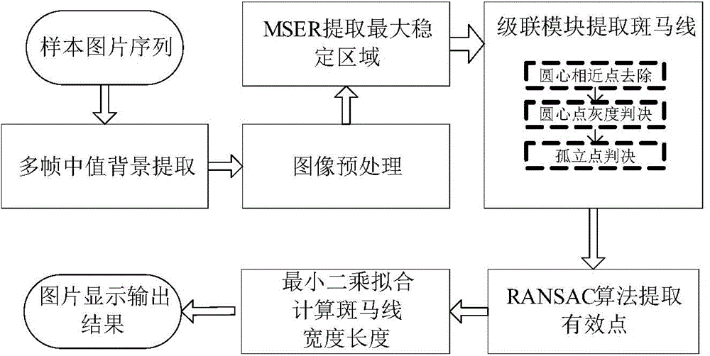 Zebra stripe detection method based on maximum stable region and random sampling