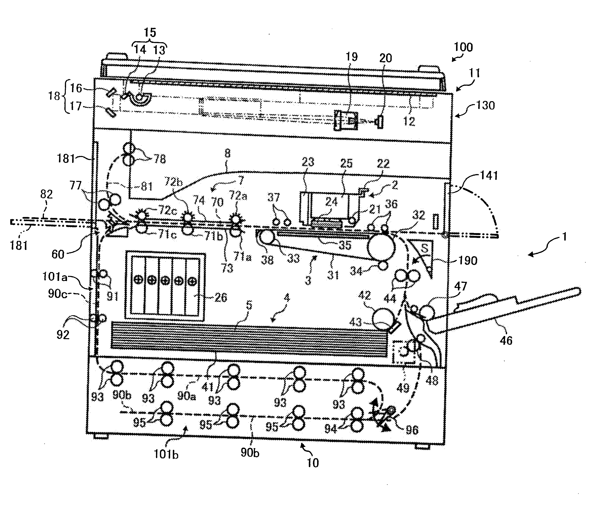 Image forming apparatus with multiple doors