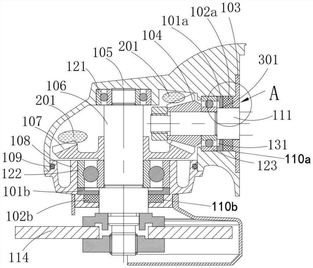 Sealing structure of angle grinder gear box lubricated by lubricating oil and angle grinder