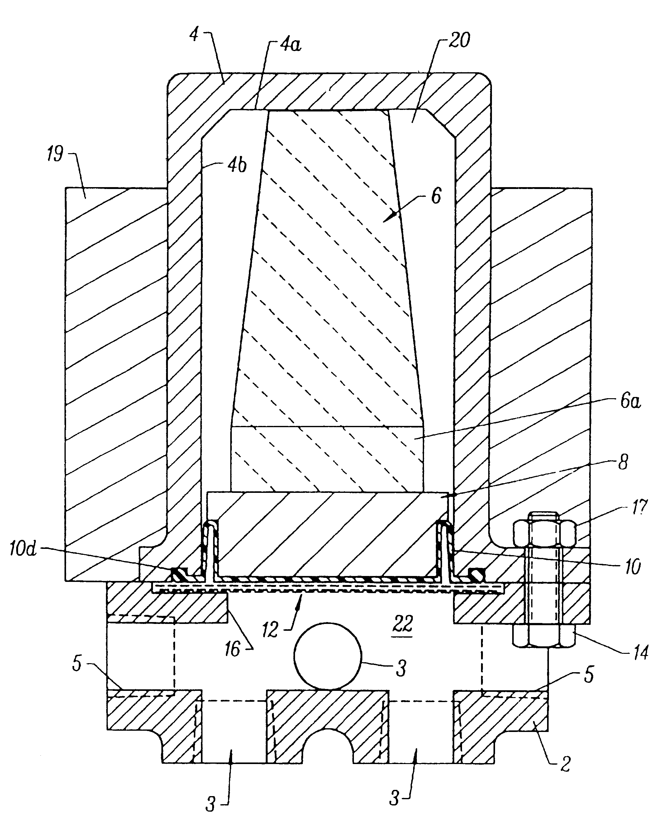 Brake equalizer with housing enclosing piston and shock absorber