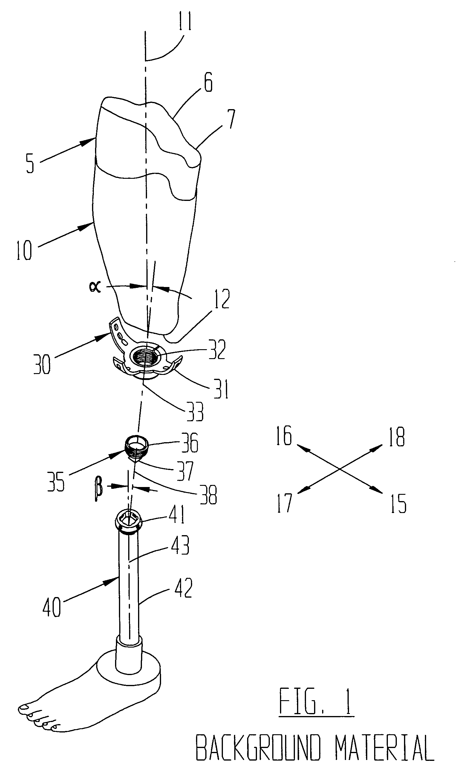 Device for offsetting prosthetic components