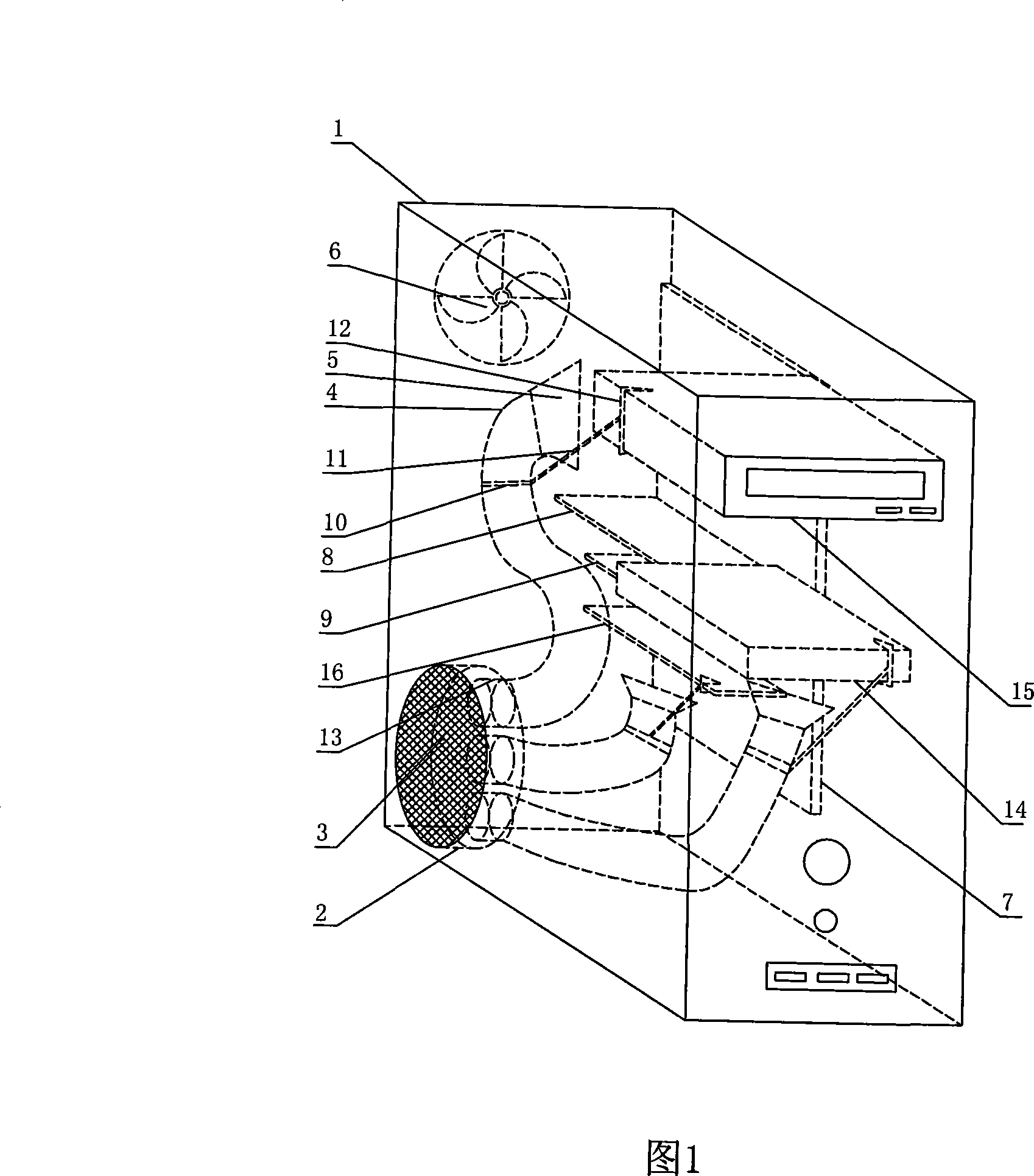 Diffluence orientation air supply type computer cabinet