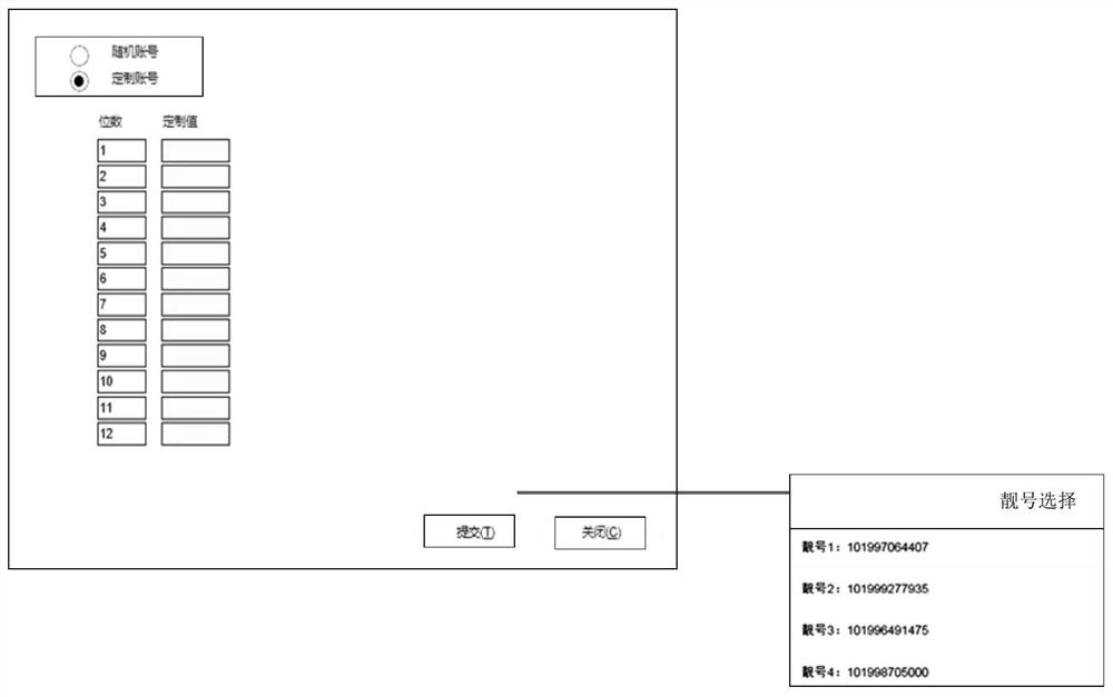 Bank account generation method and device